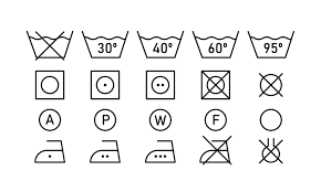washing symbols vector art icons and