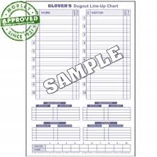 Glovers Baseball Dugout Line Up Charts Pack Of 30
