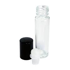 Roll On Clear Glass Bottle With Black