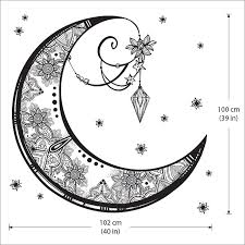 crescent moon vinyl wall art decal
