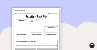 Fraction Fact File Worksheet Teach