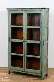 rustic duck egg green tall wooden bookcase