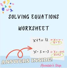 Solving Equations Basic Worksheet