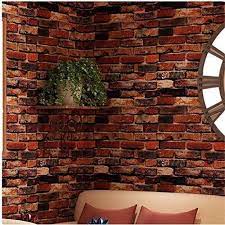Self Adhesive Wallpaper Rust Red Brick