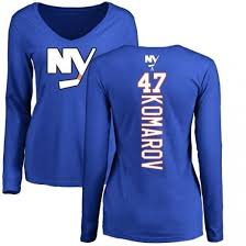 Womens Leo Komarov New York Islanders Backer Long Sleeve T Shirt Royal