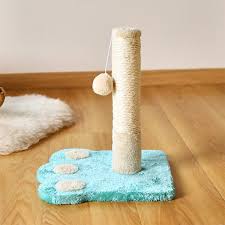 cat scratching post with paw shaped