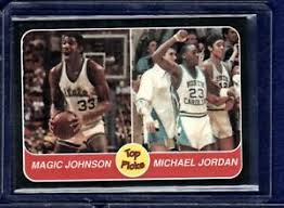 Michael jordan y magic johnson, los dos iconos de la época, estaban a punto de llegar a españa. Michael Jordan Magic Johnson Top Picks Ncaa Promo Card Bulls Unc Lakers Msu Ebay