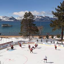 Bo horvat, elias pettersson, and tyler toffoli all have multiple goals in. Bright Sun Poor Ice Delay Outdoor Nhl Game At Lake Tahoe Chicago Sun Times