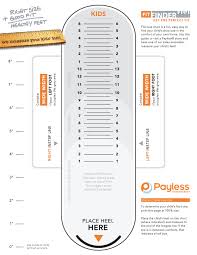 Payless Shoesource Kids Foot Sizing Chart Download Printable
