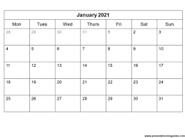 The blank planner can be configured from any month and. Free 2021 Monthly Calendar Template