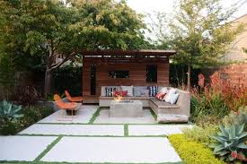Contemporary Backyard With Wood Pergola