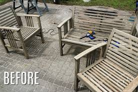 refinish outdoor wood furniture easy