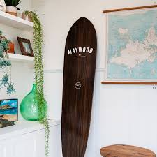 Everything from nautical styled porthole and brass options, modern coastal styles, to all sizes and shapes of natural rustic driftwood mirrors. Aware Vintage Pintail Surfboard Display Dark