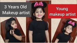 youngest makeup artist does her makeup