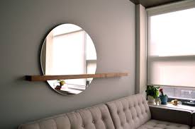 Round Mirror With Floating Shelf Simple