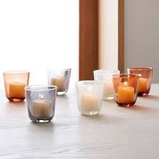 Colored Glass Votive Candles Set Of 5
