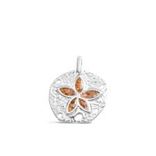 sterling silver natural sand dollar charm