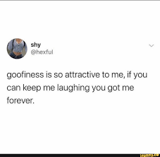 3 ответов 17 266 ретвитов 56 169 отметок «нравится». Goofiness Is So Attractive To Me If You Can Keep Me Laughing You Got Me Forever Ifunny