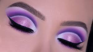 purple cut crease eye makeup tutorial