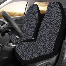All Black Leopard Car Seat Covers For