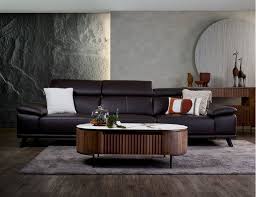 kof half leather sofa with adjule