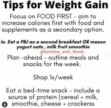 simple weight gain tips for student