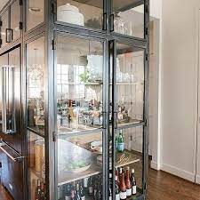Vintage Metal And Glass China Cabinet