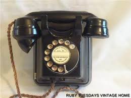 Vintage Bakelite Wall Mounted Telephone