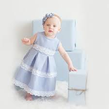 Light Blue Flower Girl Dress Baby Summer Linen Dress Etsy