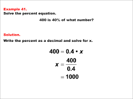 Math Example Percents Equations With