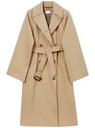 Check Pattern Cotton Trench Coat