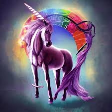 a unicorn on a rainbow creative fabrica