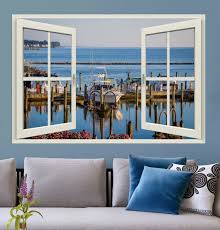 Fake Window Sticker Mural Of View With