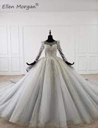 Great savings & free delivery / collection on many items. Silver Long Sleeves Wedding Dresses For Women 2020 African Black Girls Lace Tulle Princess Puffy Real Photos Bridal Gowns Wedding Dresses Aliexpress