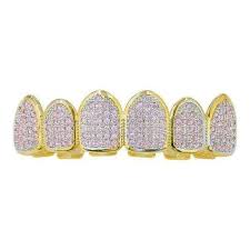 Tsanly gold grillz mouth teeth 24k plated gold custom fit top & bottom set caps grillz for women gift + extra molding bars + microfiber cloth 3.0 out of 5 stars 469 $11.59 $ 11. Mancessorize 24k Gold Plated Iced Out Pink Rhinestone Grillz