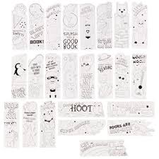 Juvale Color Your Own Bookmarks For Kids 24 Pack Cute Animals And Superhero For Teachers Students Classroom Rewards 6 X 2 Inches