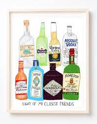 Art Humor Alcohol Beer Tequila Gin