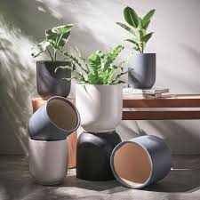modern plain ceramic flower pots
