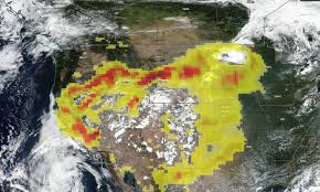 Two fires were still burning in southern california as of november 5, the santiago and the poomacha fires. Nasa S Terra Satellite Shows Smoky Pall Over Most Of California Nasa