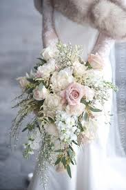 pale pink winter wedding bouquet