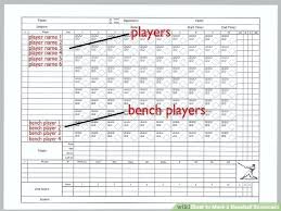 Printable Baseball Score Sheet Template Scorebook Scorekeeping
