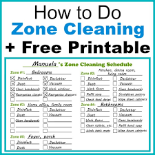 How To Do Zone Cleaning Free Printable Zone Cleaning Schedule