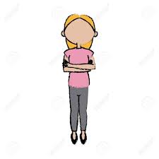 Cartoon Girl Female Character Folded Arms Vector Illustration Royalty Free  SVG, Cliparts, Vectors, and Stock Illustration. Image 80908855.