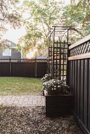 Black Wood Fence And Diy Arbor Reveal