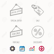 Special Offer Discounts And Sale Coupon Icons For Sale Linear