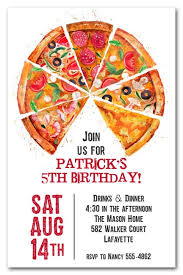 Pizza Pie Slices Party Invitations