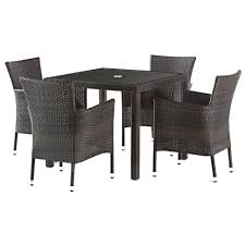 We do love it when the sun arrives, when we can finally get out and enjoy our gardens and there's something very relaxing about alfreso dining. 4 Seater Outdoor Dining Set Brown Rattan Chairs Square Table Garden Furniture Outdoor Dining Set Rattan Chair Square Tables
