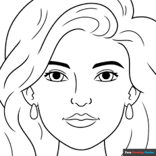 face portrait coloring page easy