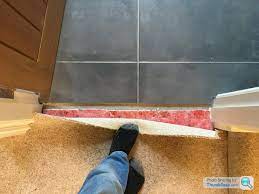 cutting tiles back for tile to carpet
