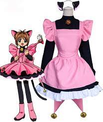 Amazon.com: Cardcaptor Sakura Cosplay Costume Kinomoto Sakura Cosplay Costume  Cat Costume Maid Lolita Halloween Costumes (Custom Made) : Clothing, Shoes  & Jewelry